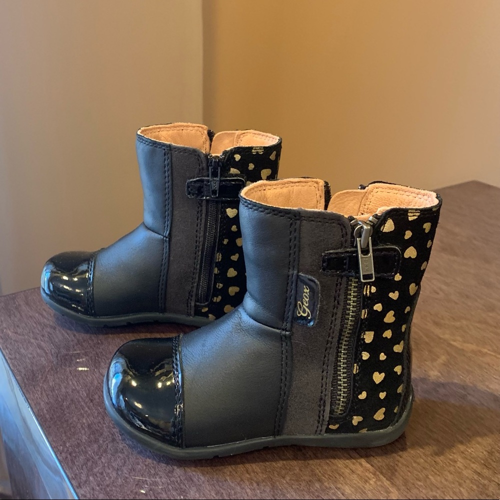 Geox Girls Patent Toe Leather Boots